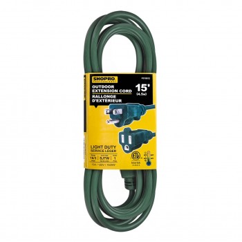 SHOPRO 15 ft. 16/3 Outdoor Extension Cord - Green